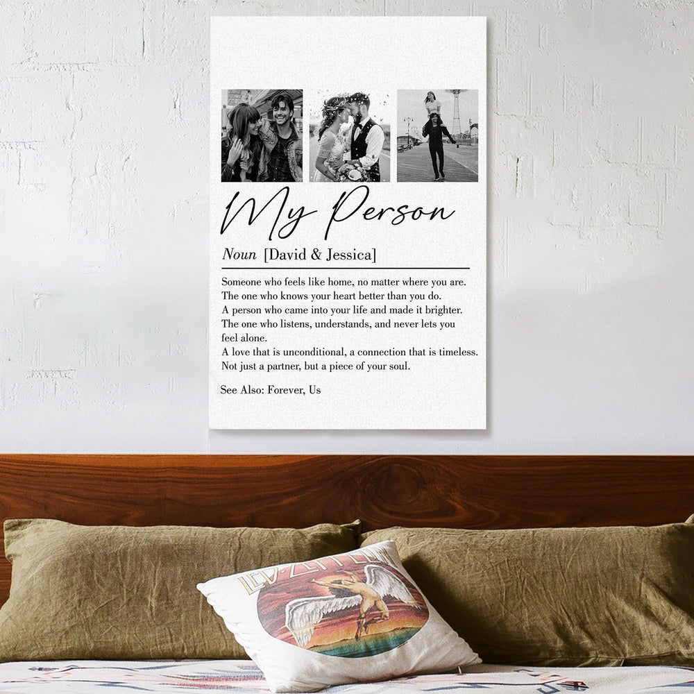 My Person Definition Poster, Personalized Photo Collage Wall Art for Your Favorite Partner, Heartwarming Unique Gift