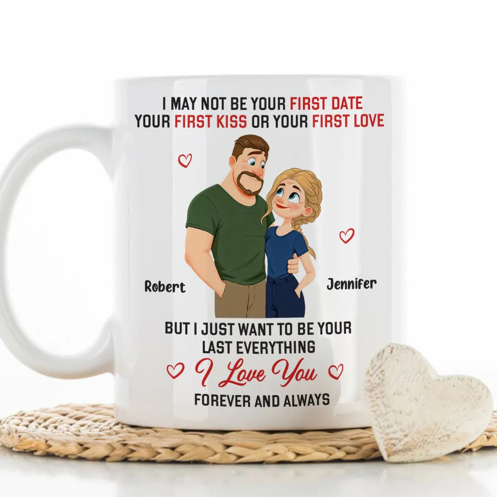 Personalized Ceramic Mug with Cute Cartoon Couple and I Love You Quote - Unique Romantic Gift for Him or Her