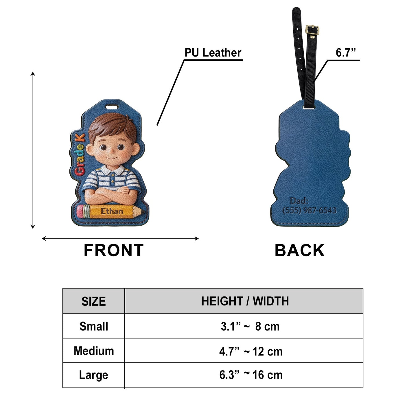 Back To School Custom From Photo - Personalized Kid Luggage Tag