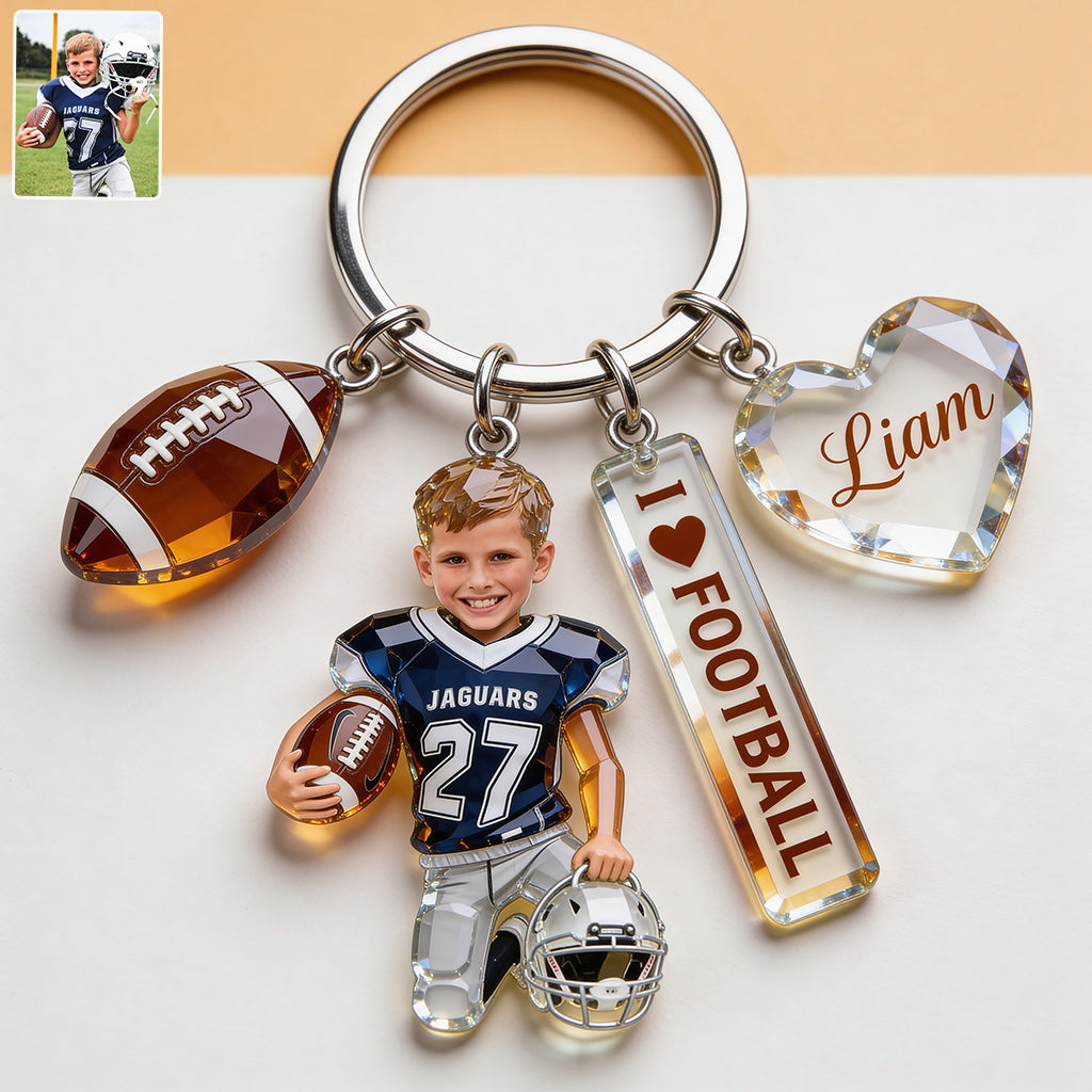 Kids Sports - Personalized Kid Premium Keychain With Charms