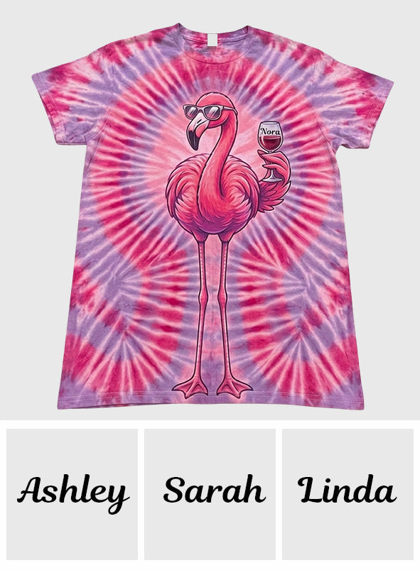 Chill Flamingo Tie Dye Shirt - Personalized Flamingo All Over Shirt