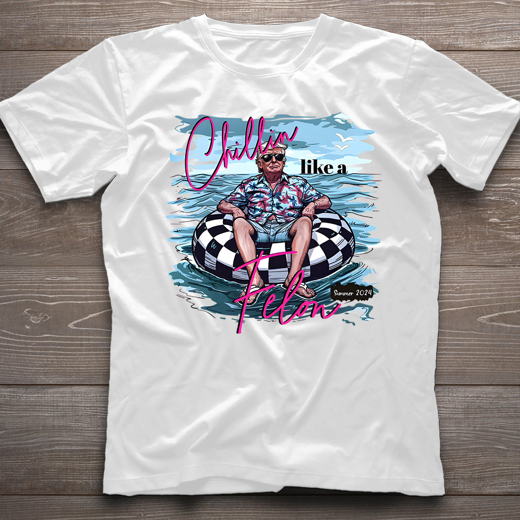 Chillin Like A Felon Trump T-Shirt, Funny Trump 2024 Shirt, Trump Summer 2024 Shirts, Trump Support Gifts