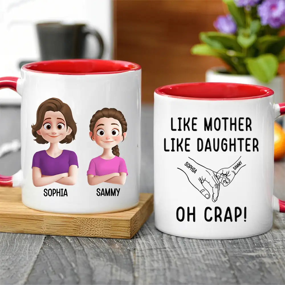 Like Mother Like Children – Customizable Cartoon Cup with Hand Gesture Design – Best Mother's Day Gift