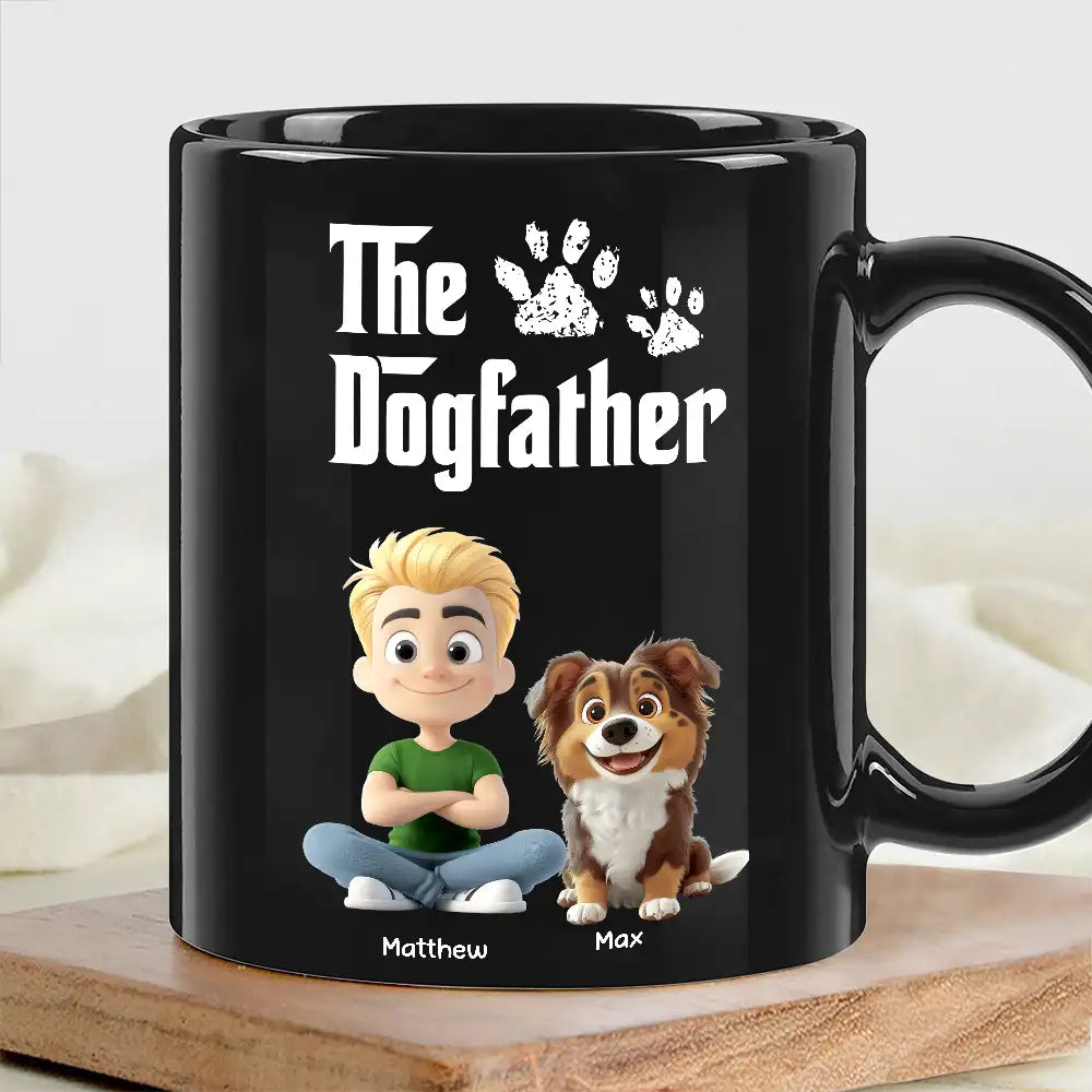 “The Dogfather” Personalized Full Color Mug – Custom Cartoon Mug for Dog Lovers
