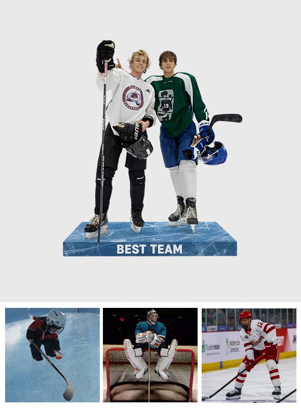 Custom Table Decor From Any Photo - Personalized Hockey Custom Shaped Acrylic Plaque