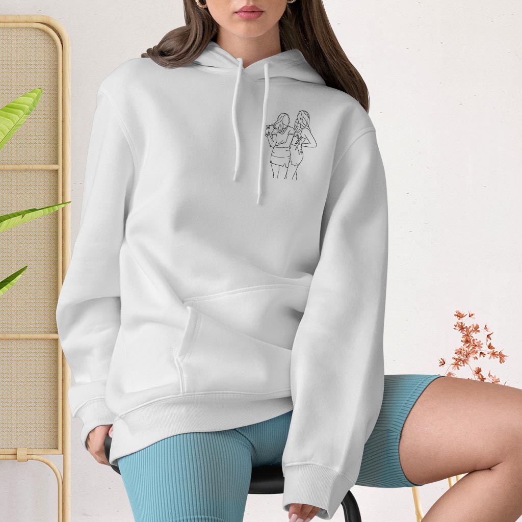 Custom Line Art - Personalized Daughter Embroidered Hoodie