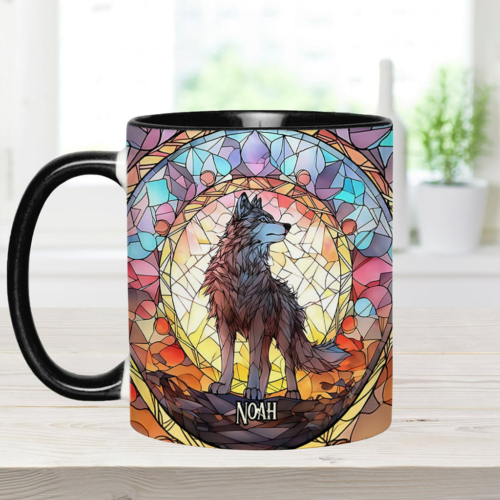 Fierce Spirit - Personalized Wolf Accent Mug