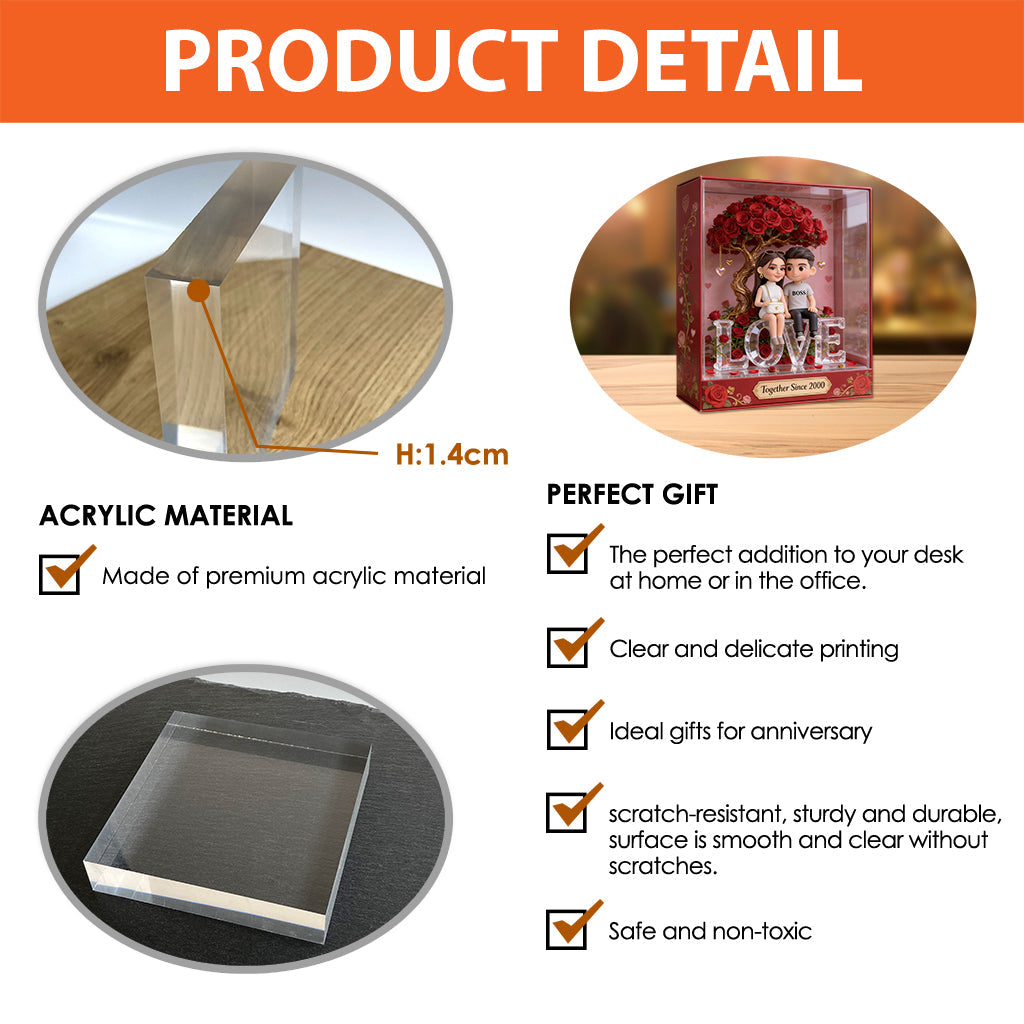 Custom Any Photo - Personalized Couple Custom Shaped Acrylic Plaque