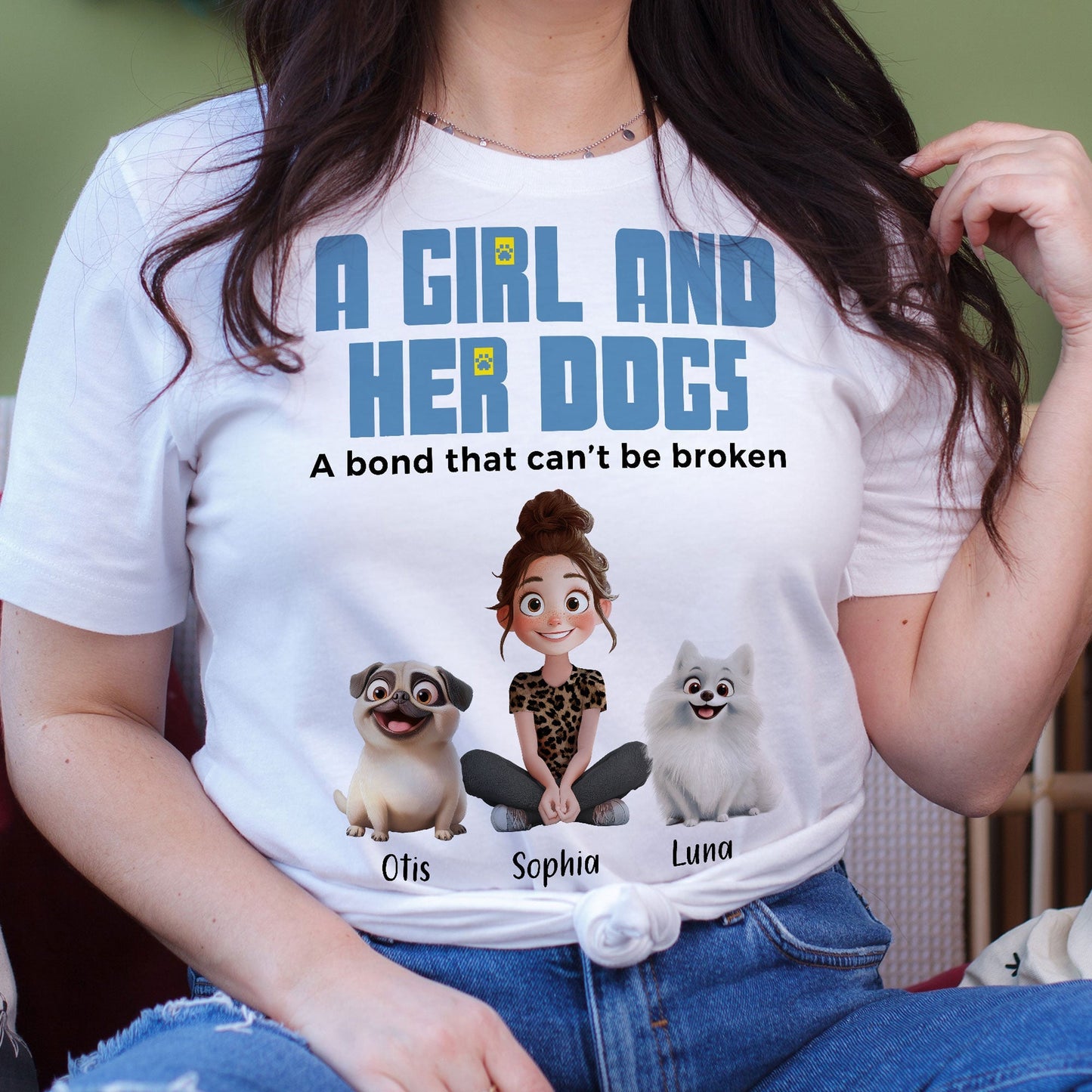 Custom Dog & Owner Classic Tee - Personalized Pet Gift Keychain Canvas