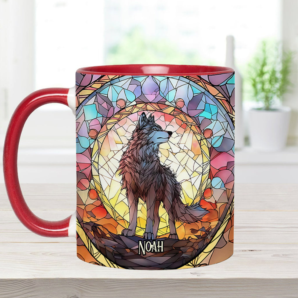 Fierce Spirit - Personalized Wolf Accent Mug