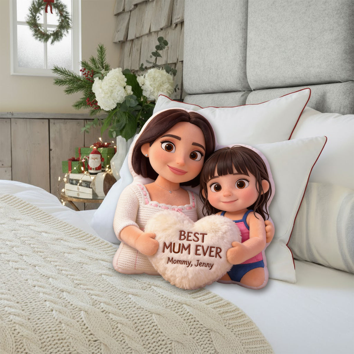 Best Mom Ever - Personalized Mother Faux Fur Shaped Pillow