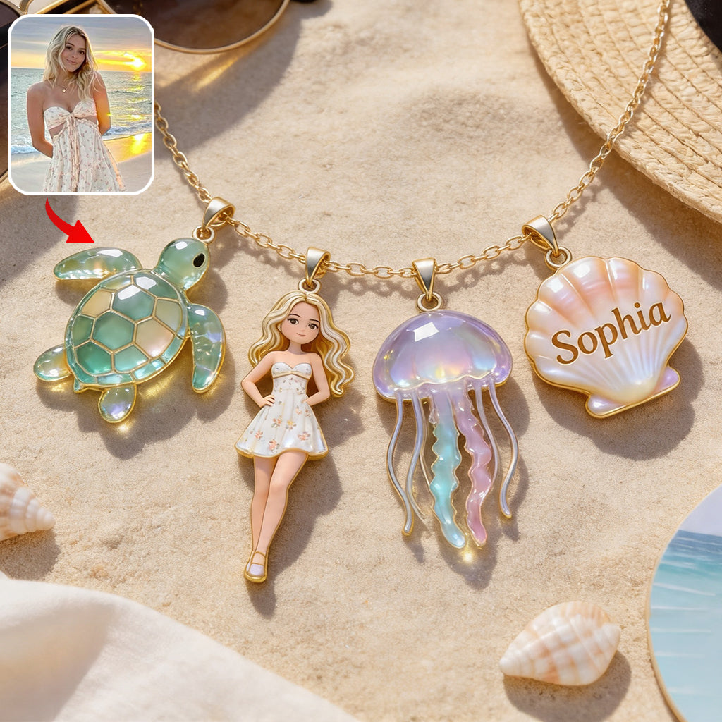 Custom Any Photo - Personalized Sea Lover Metal Necklaces With Pendants