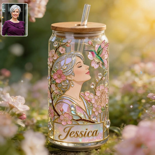 Just A Girl Who Loves Hummingbird - Personalized Hummingbird Can Glass