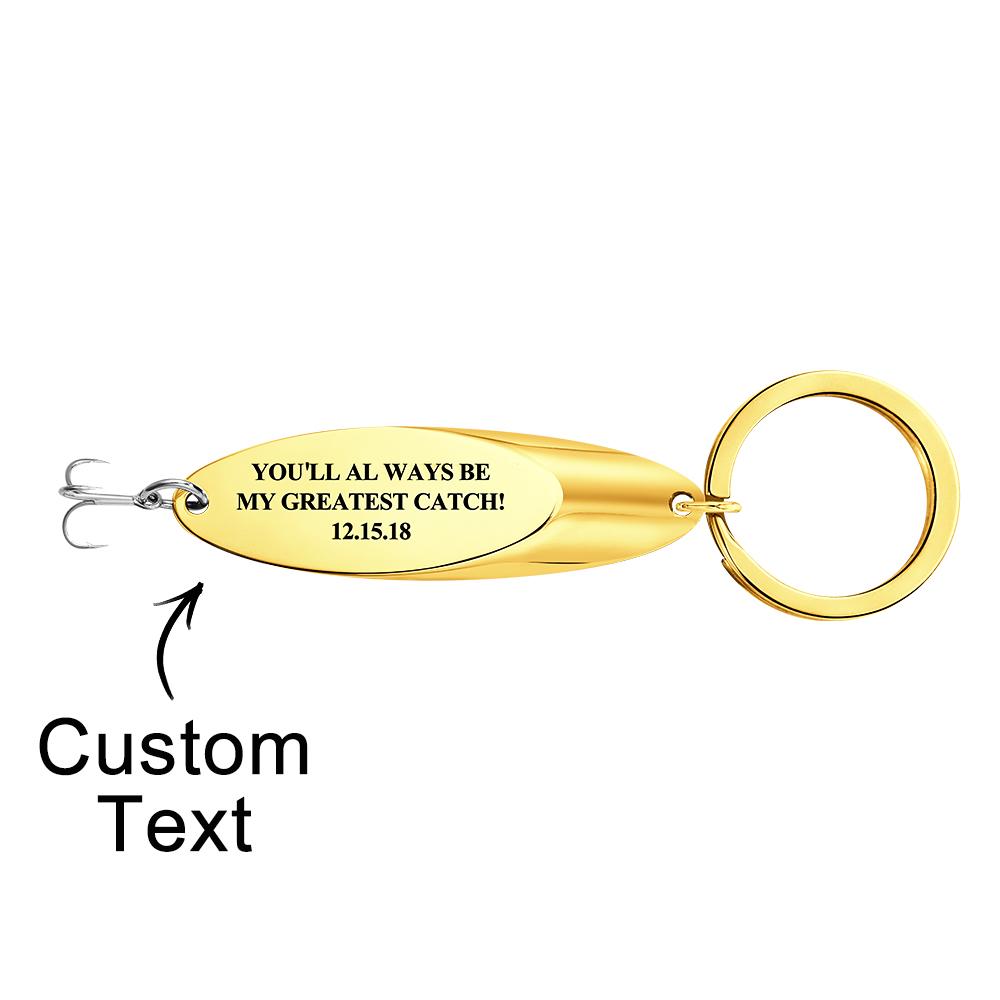 Custom Text Fish Hook Fish Hook Keychain - Fishing gift for boyfriend, girlfriend, wife, husband - Personalized Keychain
