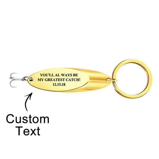 Custom Text Fish Hook Fish Hook Keychain - Fishing gift for boyfriend, girlfriend, wife, husband - Personalized Keychain