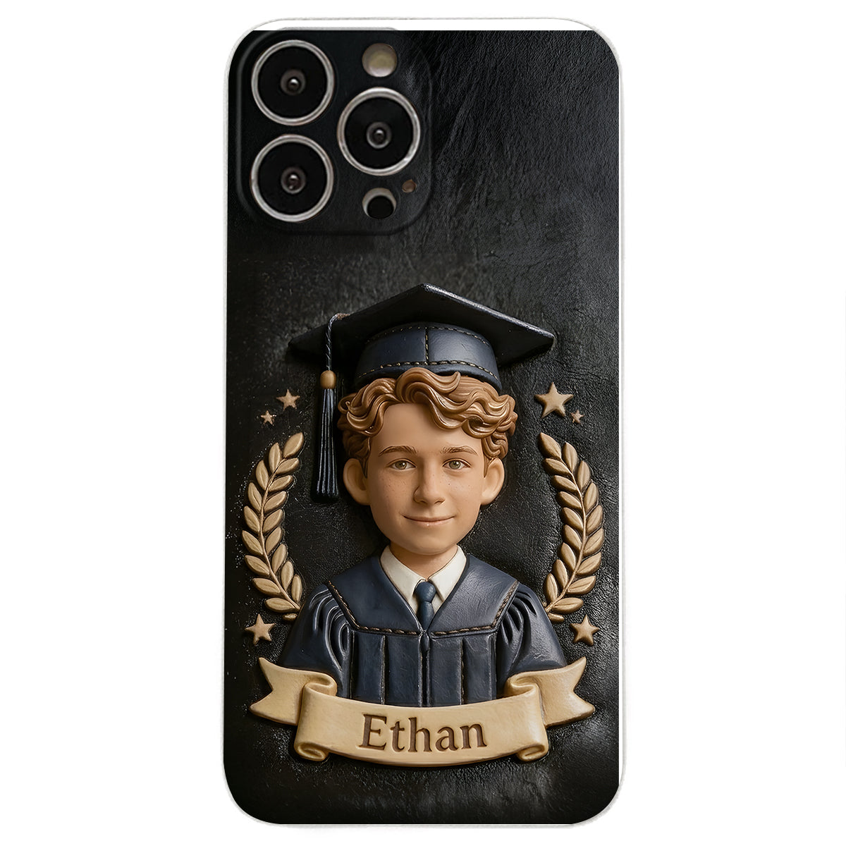 Graduation Gift - Personalized Graduation 3D Embossed Leather Phone Case
