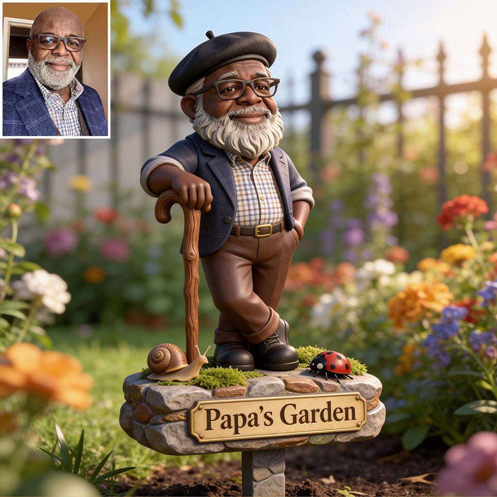 Custom Any Photo Grandpa's Garden - Personalized Gardening Acrylic Garden Sign/ Acrylic Plaque Sign