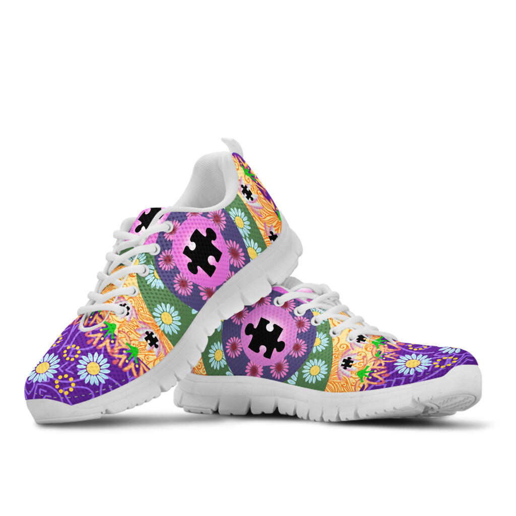 Colorful Flower Autism Awareness Sneakers 0622