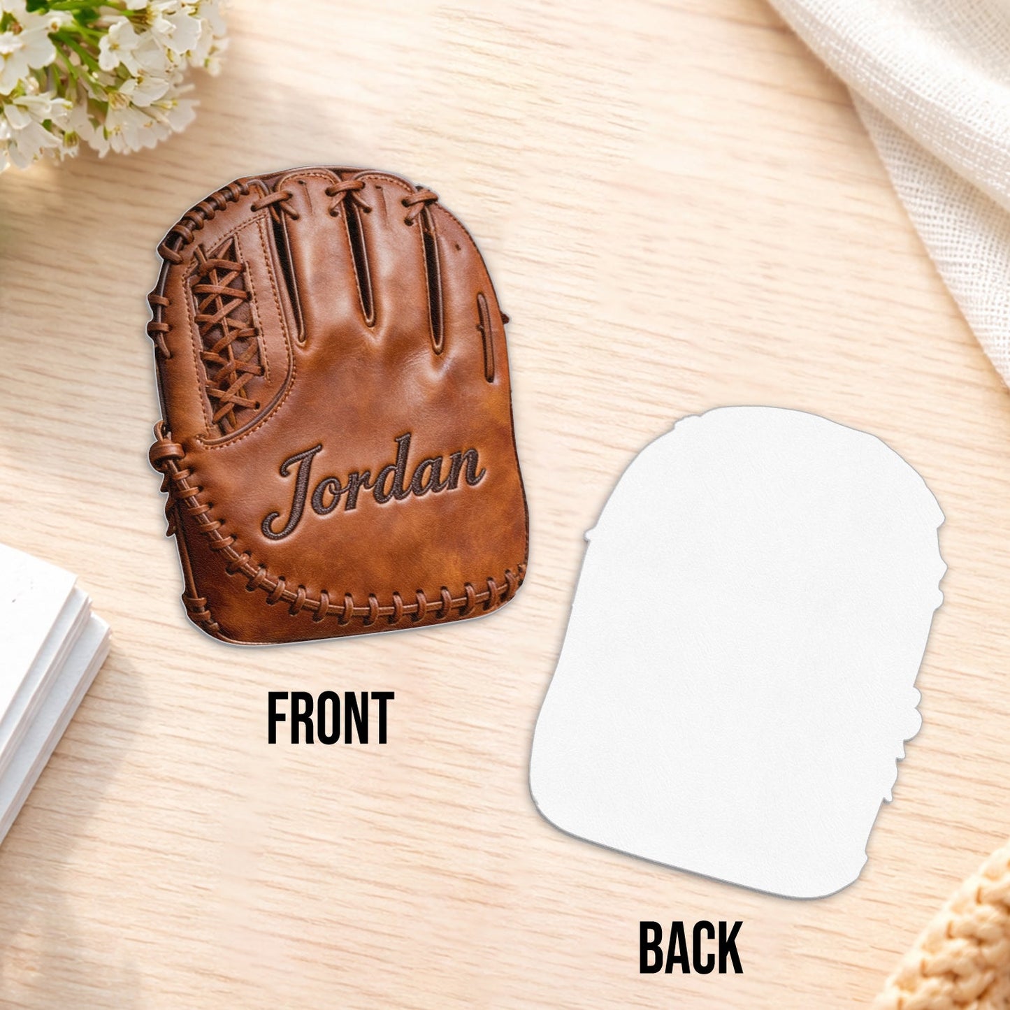Leather Baseball Glove - Personalized Baseball Changeable Leather Patch Backpack
