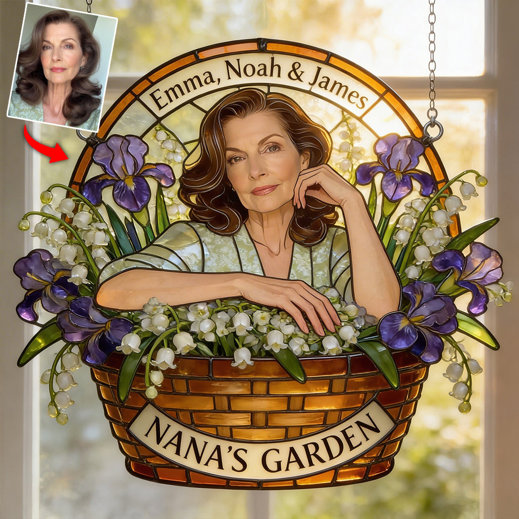 Custom Any Photo - Personalized Grandma Window Hanging Suncatcher Ornament