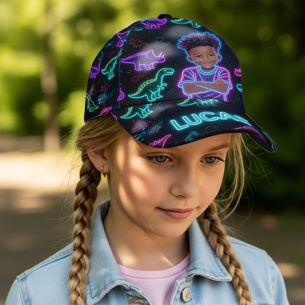 Dinosaur Pattern Custom From Photo - Personalized Kid Classic Cap