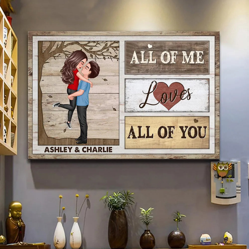 Custom Couple Poster All Of Me Loves All Of You Modern Romantic Wall Art Unique Gift For Anniversary Birthday Or Christmas