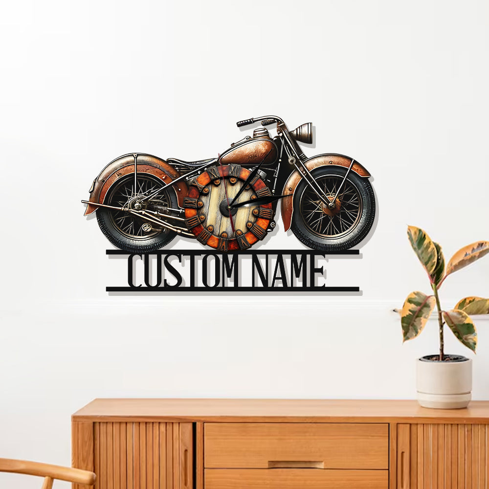 Always Time For A Ride - Personalized Biker LED Light Wall Clock