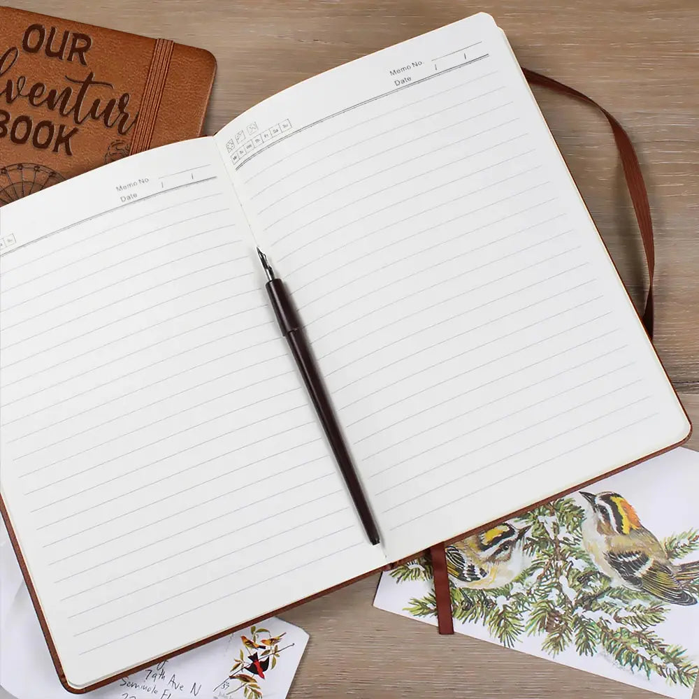 Personalized Our Adventure Book Leather Journal for Couples, Cute Travel Cartoon Cover, Unique Gift for Him or Her