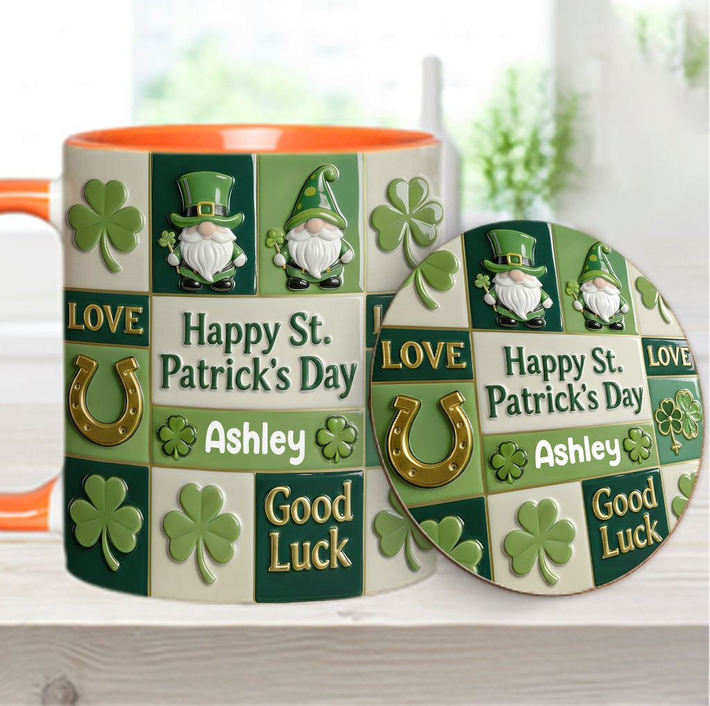Happy St. Patrick's Day - Personalized Irish Accent Mug & Coaster