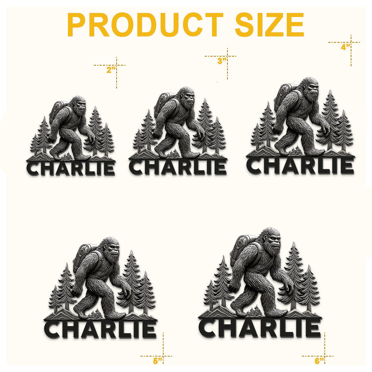Hiking Sasquatch - Personalized Hiking Magnet
