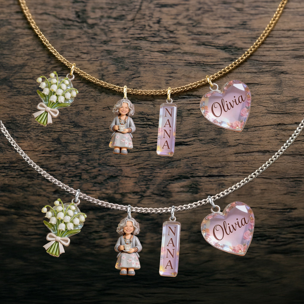 Custom Any Photo, Gift For Grandma, Mom - Personalized Grandma Metal Necklaces With Pendants