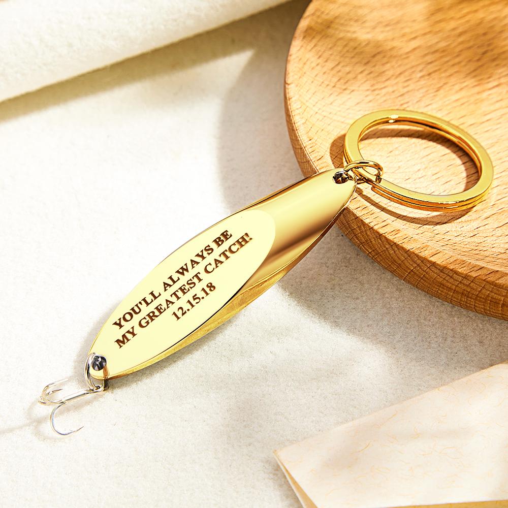 Custom Text Fish Hook Fish Hook Keychain - Fishing gift for boyfriend, girlfriend, wife, husband - Personalized Keychain