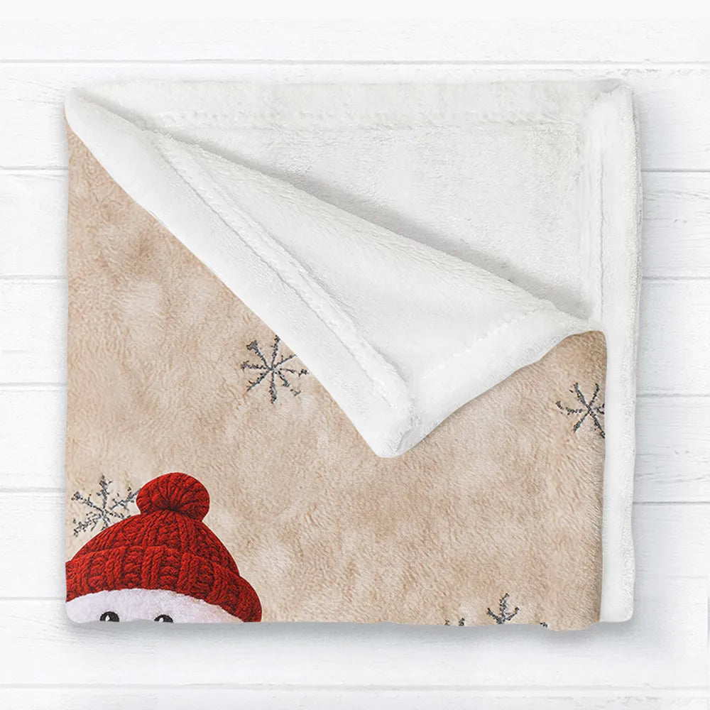 Custom Snowman Family Fleece Blanket, Snuggly Holiday Fleece for Grandma and Grandpa, Unique Personalized Christmas Gift