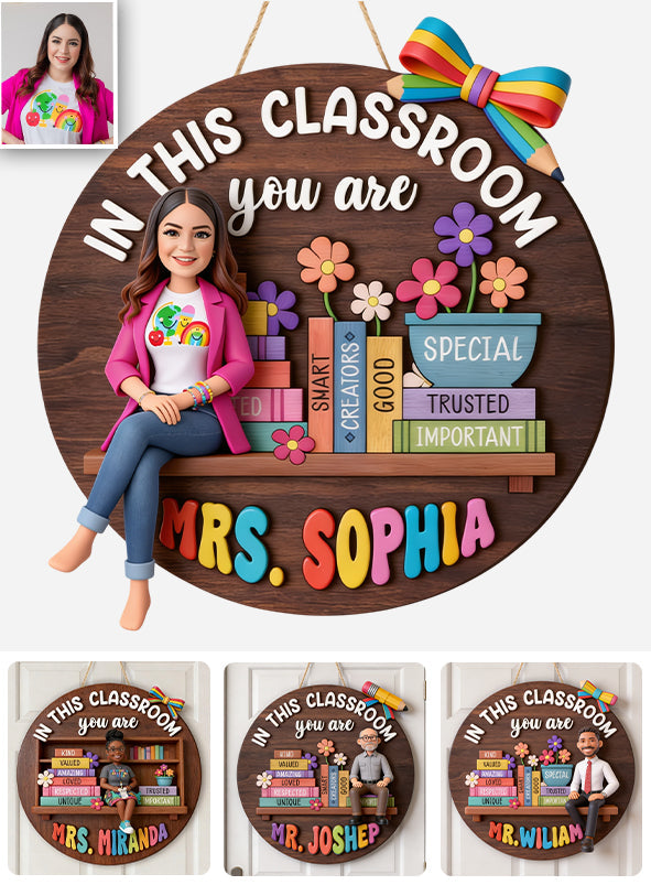 Back To School Teaching Decor - Personalized Teacher Custom Shaped Wood Sign