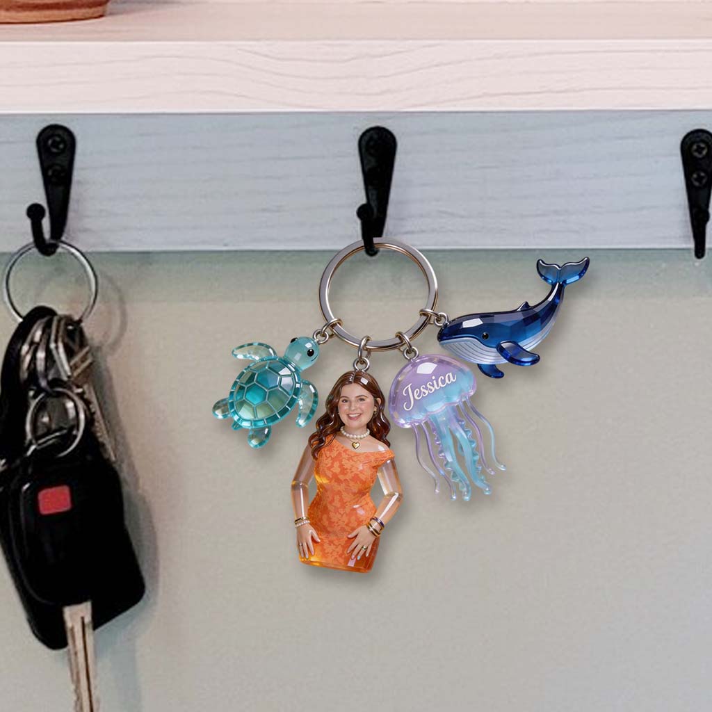 Custom Any Photo - Personalized Sea Lover Keychain With Charms