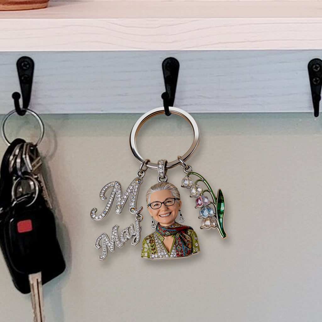 Custom From Letter, Flower, Photo - Personalized Self Love Premium Keychain With Charms