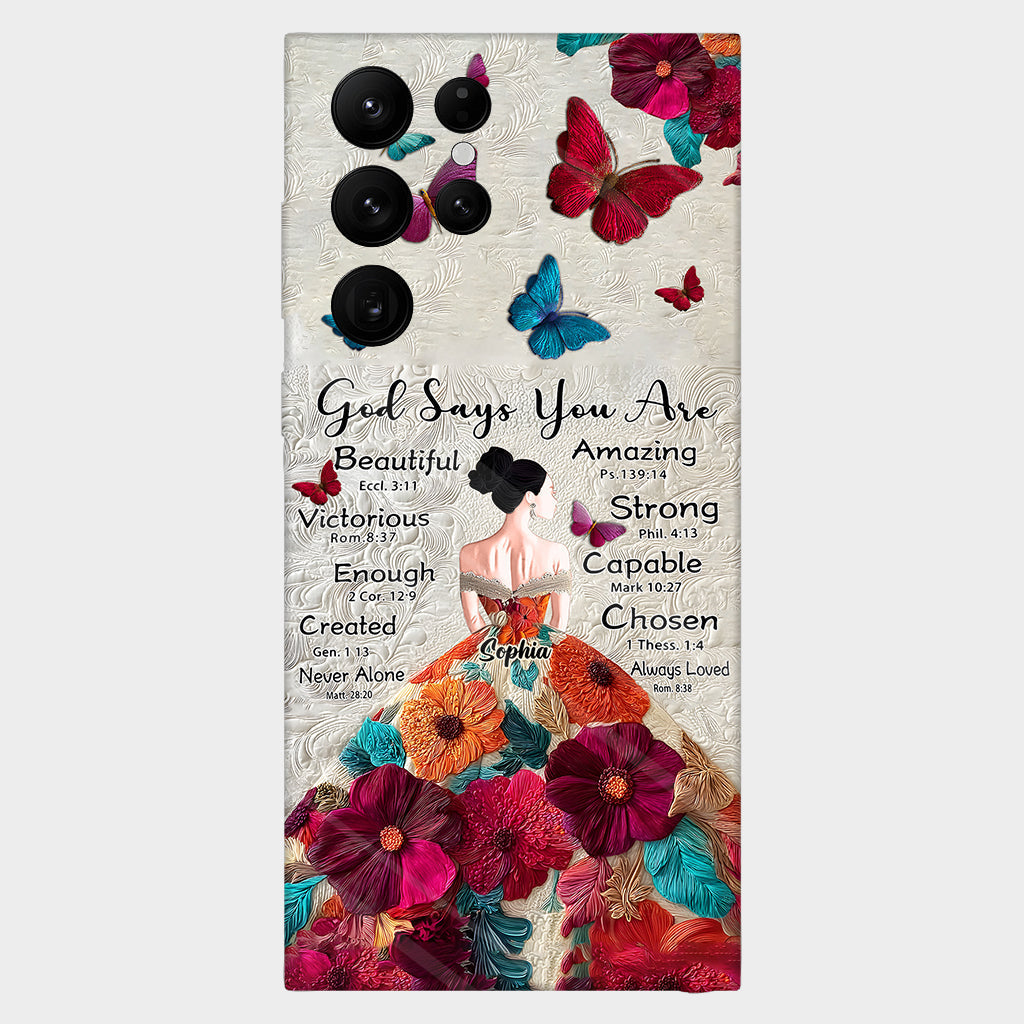 God Says You Are Enough - Personalized Christian Full Print Phone Case