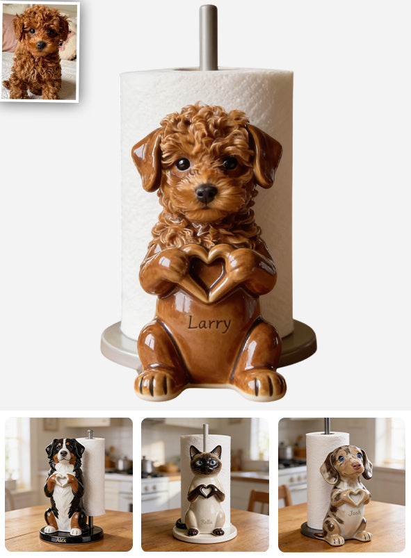 Custom Any Pet Photo - Personalized Dog Paper Towel Stand