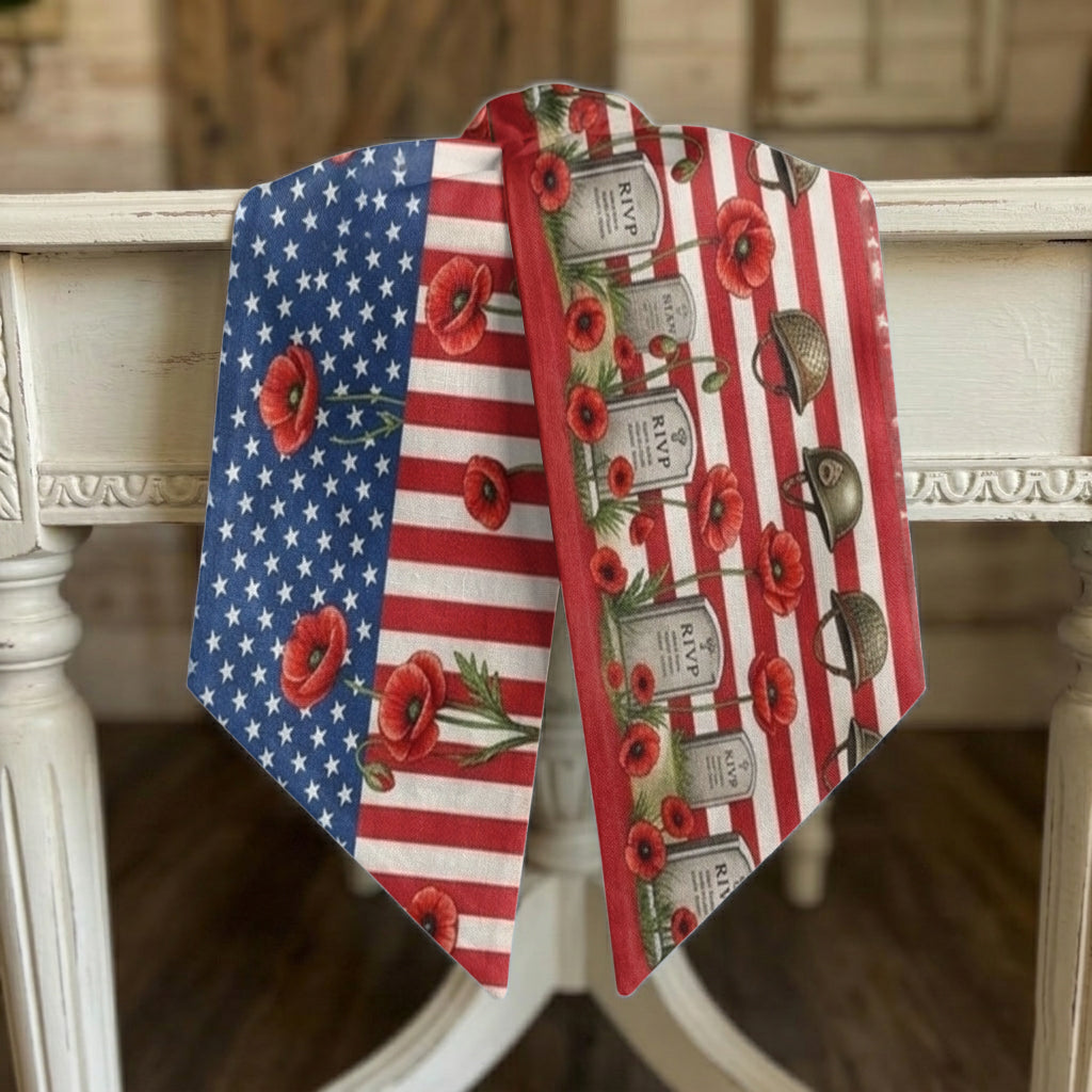 Honor The Fallen - Personalized Memorial Day Shaped Wood Sign With Sash