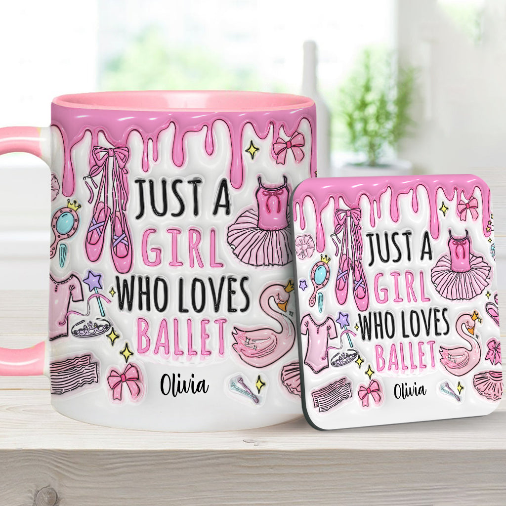 Just A Girl Who Loves Ballet - Personalized Ballet Accent Mug