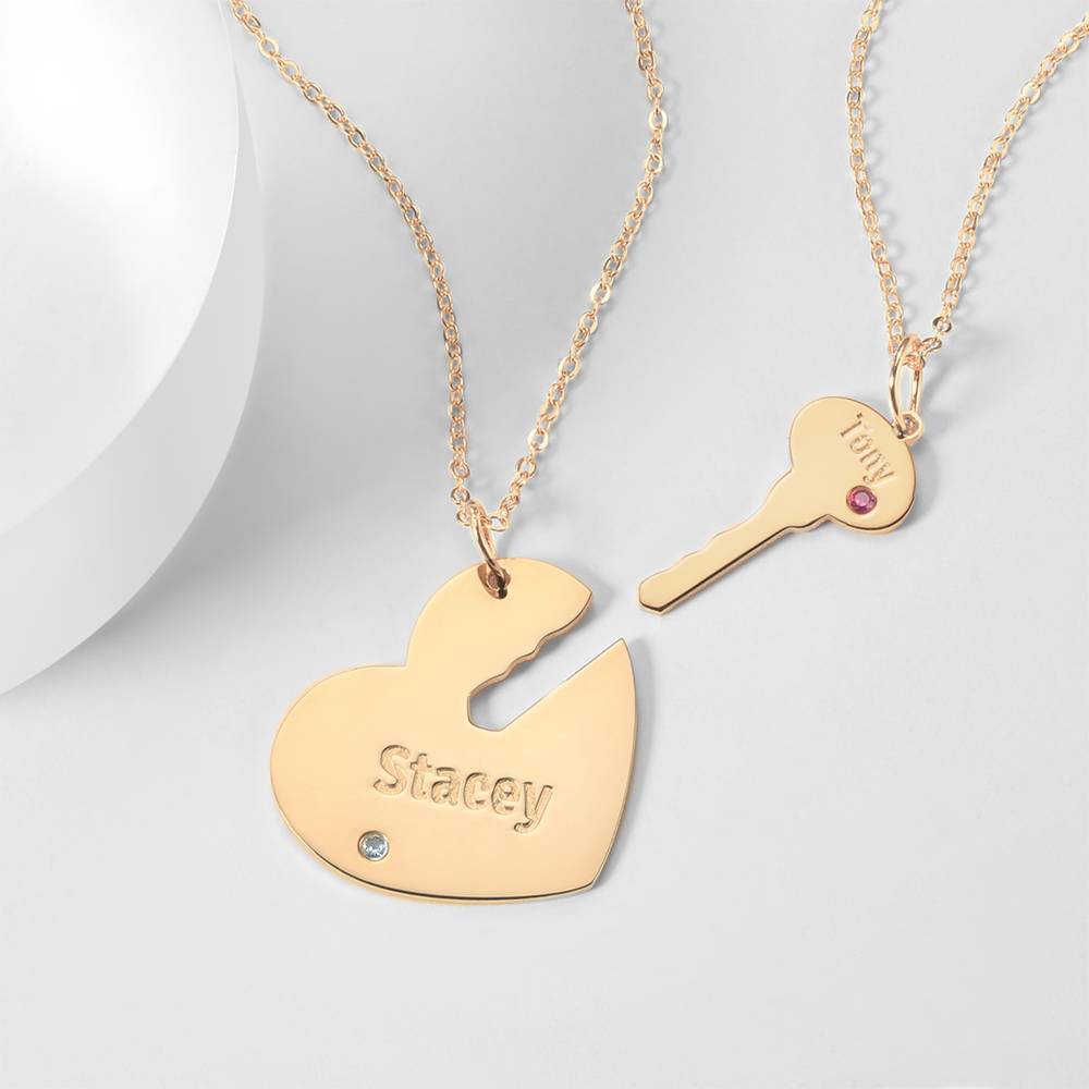 You Are My Key - Personalized Couple Engraved Name Couple Necklace