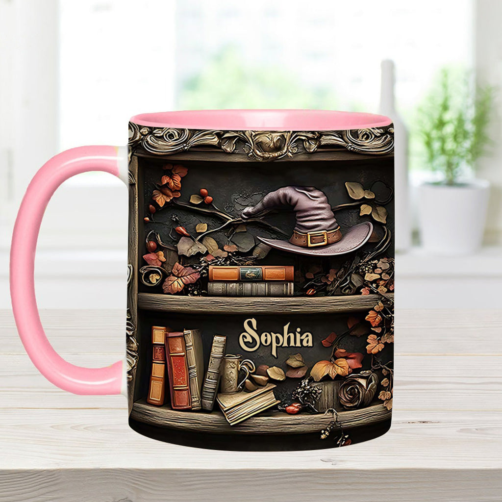 Hat And Books - Personalized Witch Accent Mug