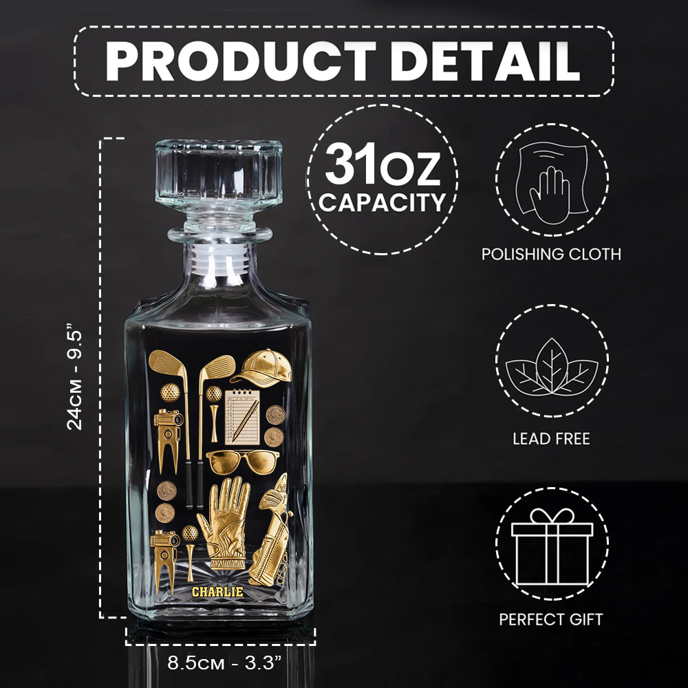 Live Love Golf - Personalized Golf Whiskey Decanter Set