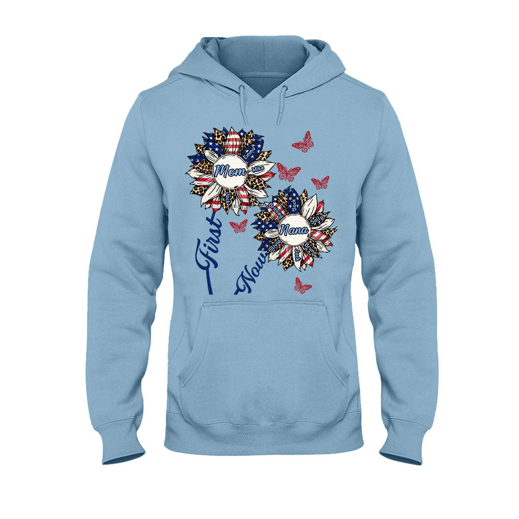 First Mom Now Grandpa - Personalized Grandma T-shirt And Hoodie