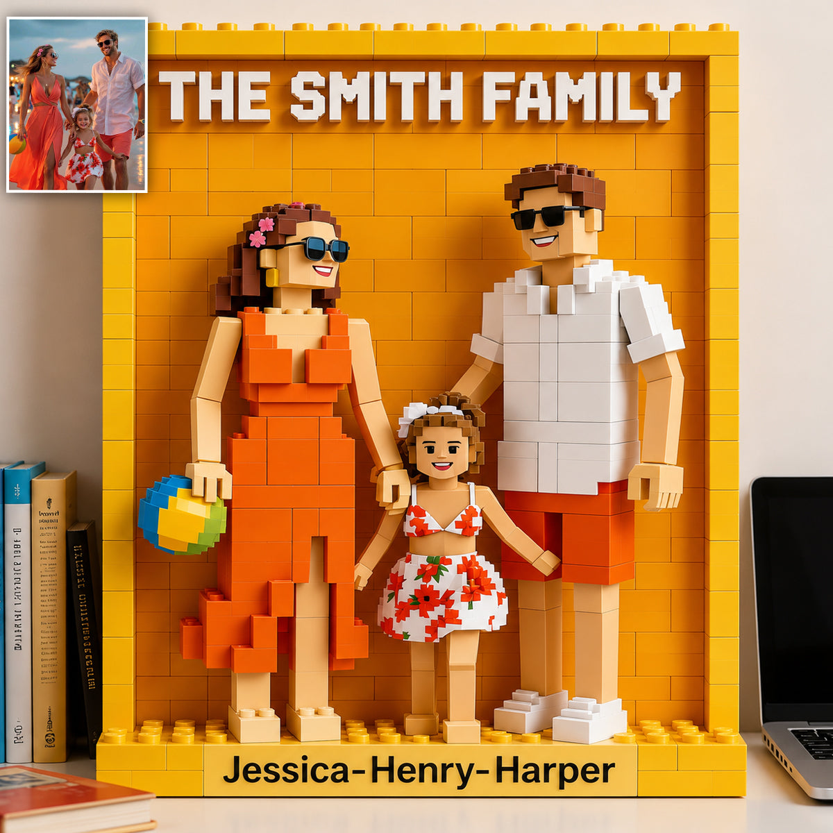 Custom Any Photo - Personalized Family One-sided Vertical Rectangle Building Brick Blocks