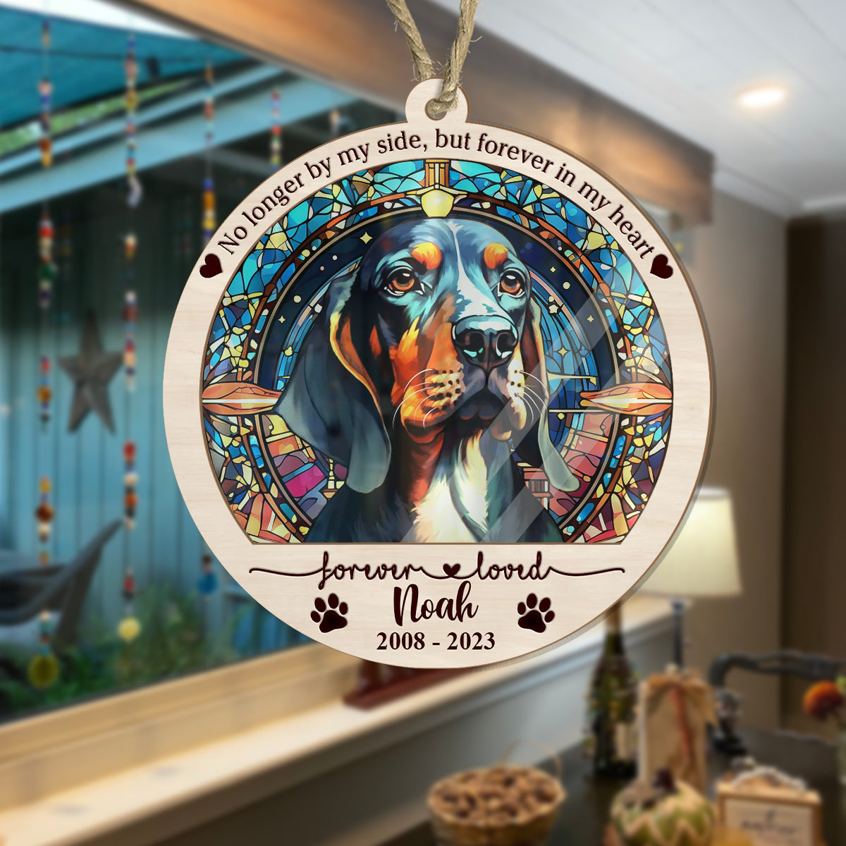 Colorful Dog Cat - Personalized Dog Suncatcher