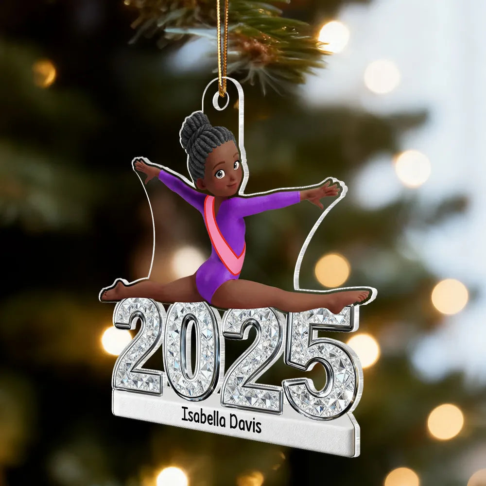 Personalized Gymnast Split Pose Acrylic Ornament for Dance Lovers - Unique Gift for Daughter or Granddaughter