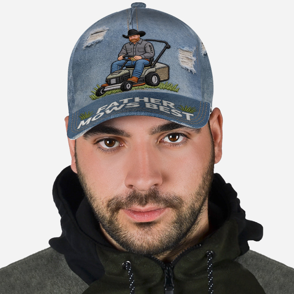 Father Mows Best - Personalized Father Classic Cap