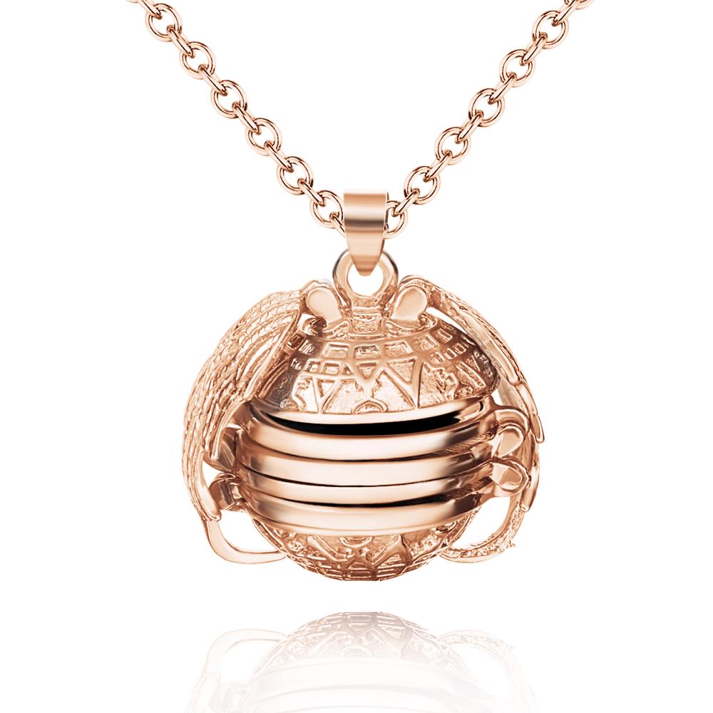 Any Photo - Personalized Angel Wings Expanding Photo Ball Locket Necklace