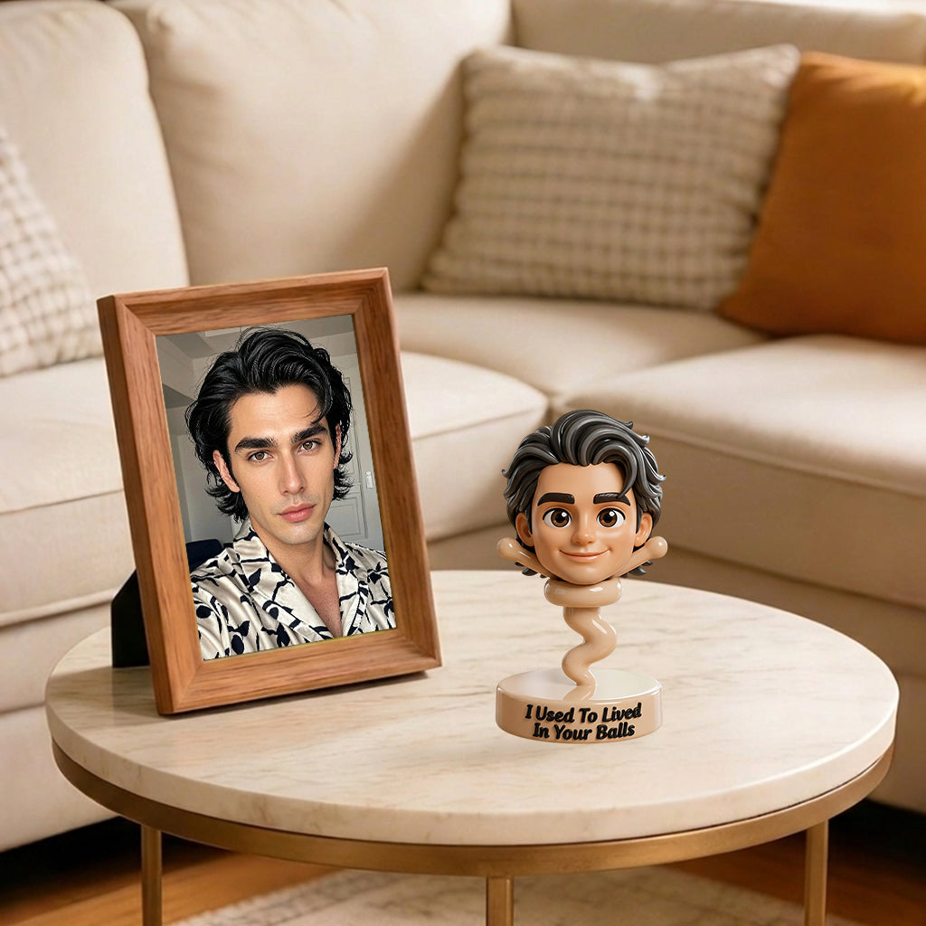 Any Photo Used To Lived In Your Balls Funny Gift For Dad - Personalized Father Premium 3D Figurine